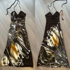 Sky Feather Boho Maxi Dress